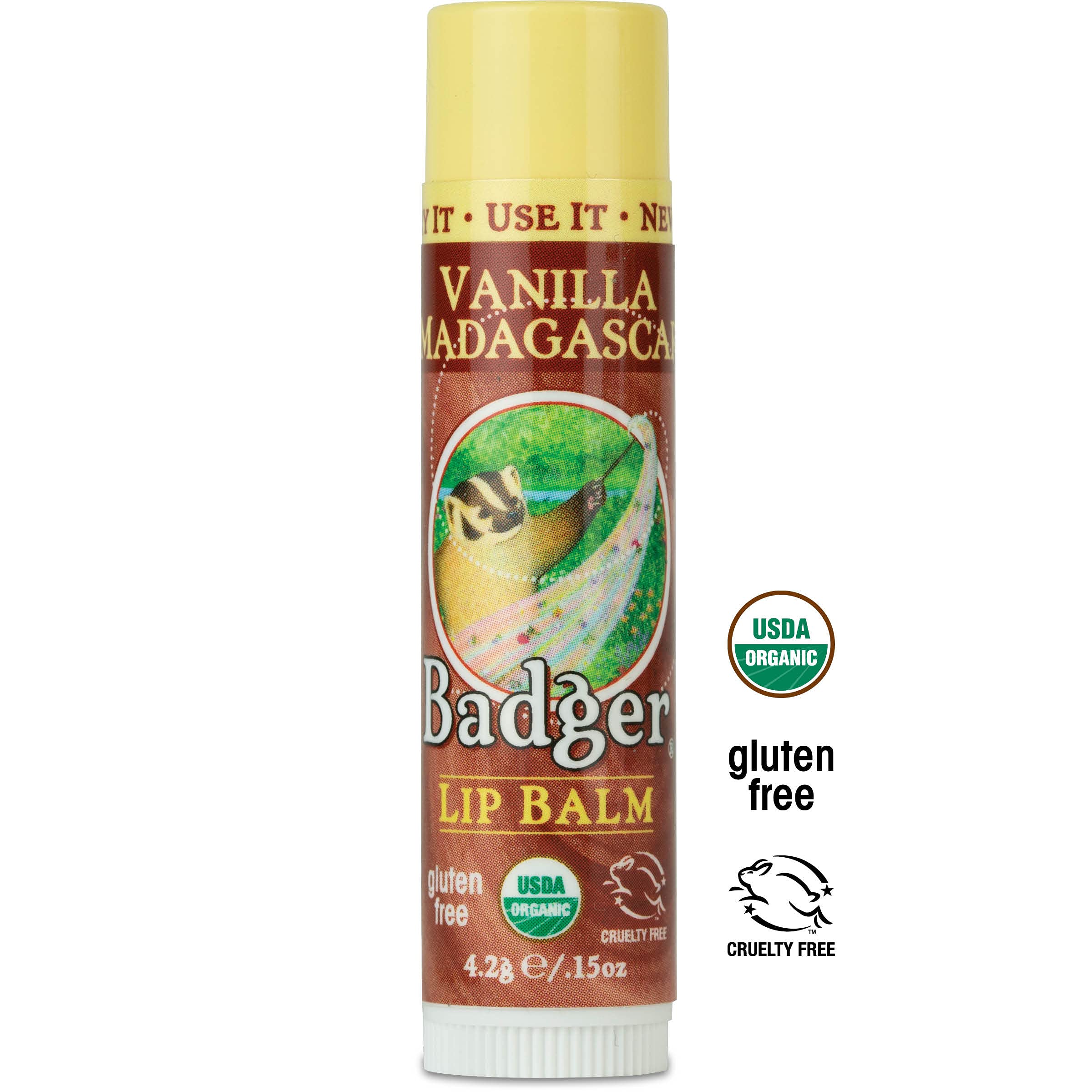 Badger Classic Lip Balm Stick - Vanilla Madagascar